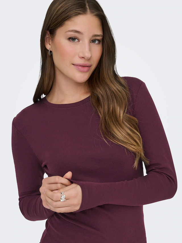 ONLY Langarmshirt »ONLRILEY O-NECK L/S TOP JRS« Baumwollmischung