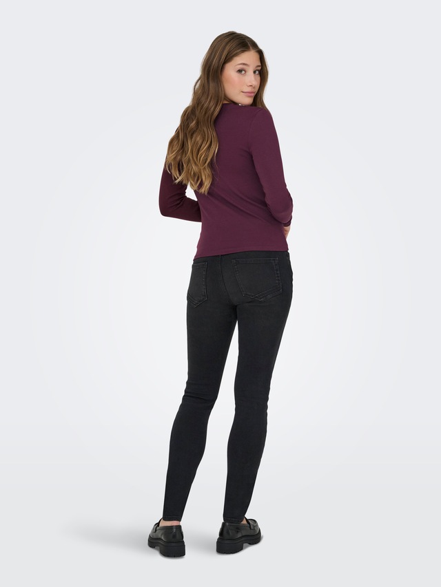 ONLY Langarmshirt »ONLRILEY O-NECK L/S TOP JRS« Baumwollmischung