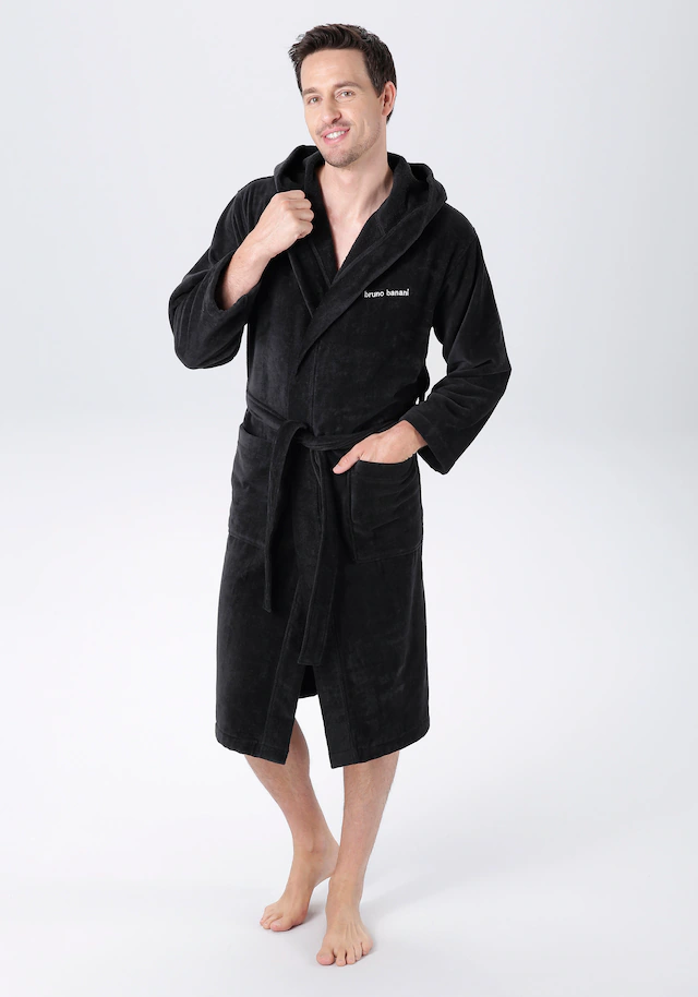 Bruno Banani Unisex-Bademantel »Daniel, ideal für Sauna & Spa, Hotelbademantel, Morgenmantel« 1 Stk. Damen & Herren Bademantel, lang, mit Taschen, S-5XL