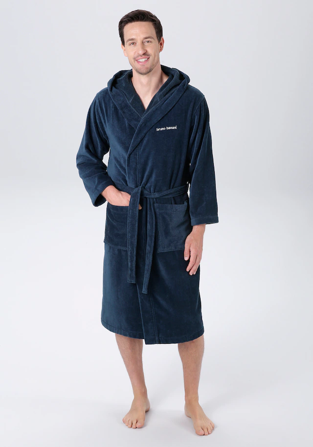 Bruno Banani Unisex-Bademantel »Daniel, ideal für Sauna & Spa, Hotelbademantel, Morgenmantel« 1 Stk. Damen & Herren Bademantel, lang, mit Taschen, S-5XL