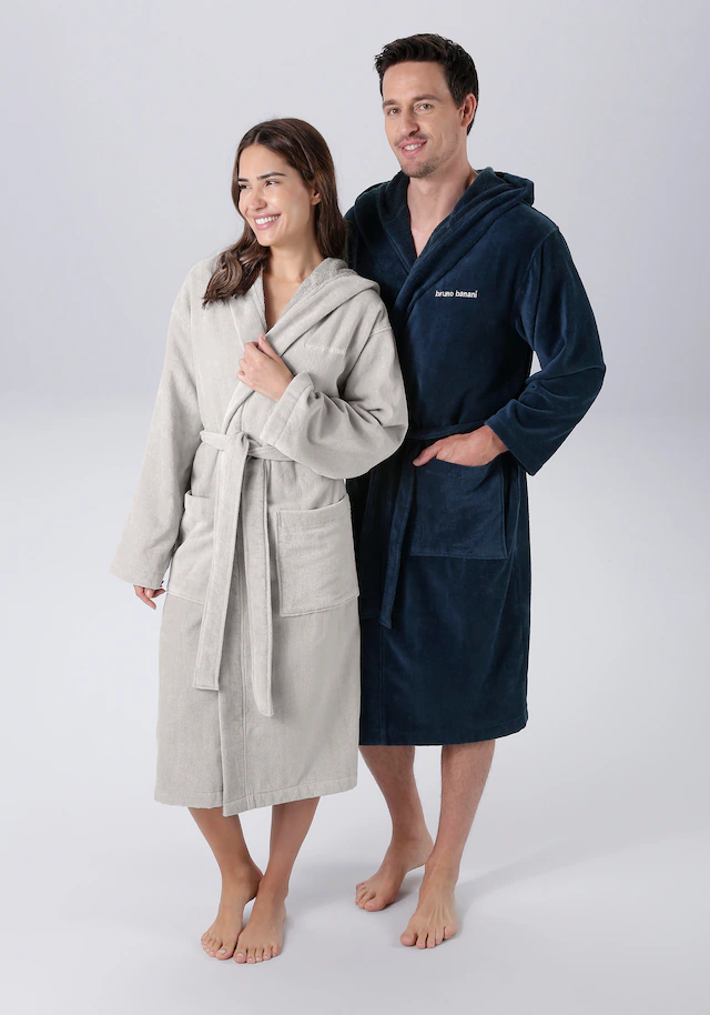 Bruno Banani Unisex-Bademantel »Daniel, ideal für Sauna & Spa, Hotelbademantel, Morgenmantel« 1 Stk. Damen & Herren Bademantel, lang, mit Taschen, S-5XL