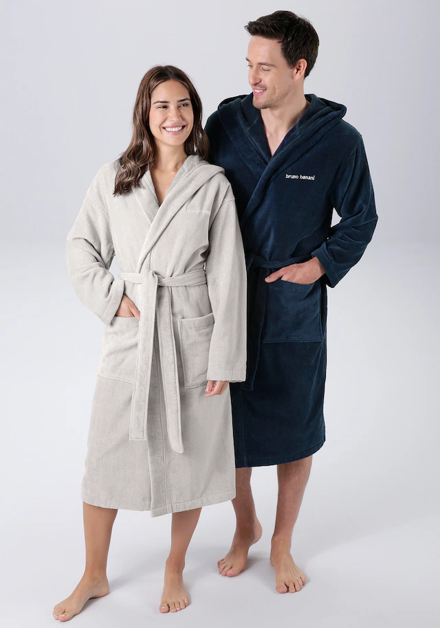 Bruno Banani Unisex-Bademantel »Daniel, ideal für Sauna & Spa, Hotelbademantel, Morgenmantel« 1 Stk. Damen & Herren Bademantel, lang, mit Taschen, S-5XL