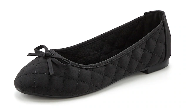 LASCANA Ballerina »Slipper, Schlüpfschuh, Freizeitschuh, Slip-On-Sneaker,« mit eleganter Schleifenapplikation VEGAN
