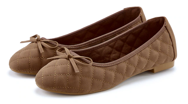 LASCANA Ballerina »Slipper, Schlüpfschuh, Freizeitschuh, Slip-On-Sneaker,« mit eleganter Schleifenapplikation VEGAN