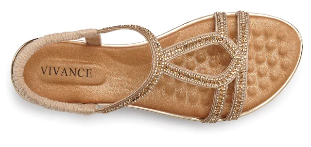 Vivance Sandale »Sandalette, Sommerschuh,« mit eleganter Glitzer-Verzierung und elastischen Riemchen