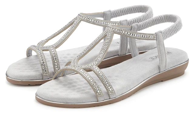 Vivance Sandale »Sandalette, Sommerschuh,« mit eleganter Glitzer-Verzierung und elastischen Riemchen