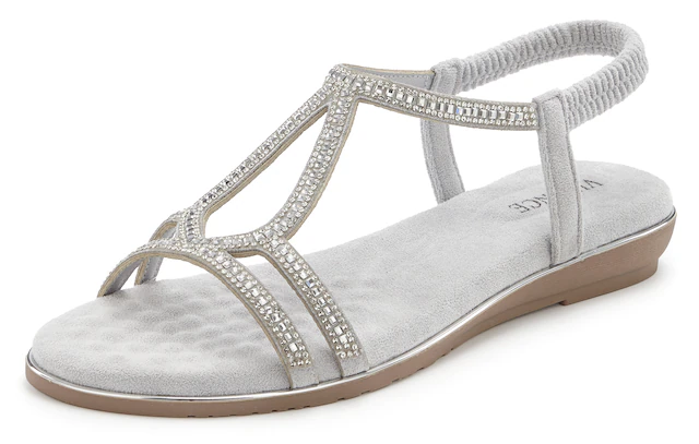 Vivance Sandale »Sandalette, Sommerschuh,« mit eleganter Glitzer-Verzierung und elastischen Riemchen