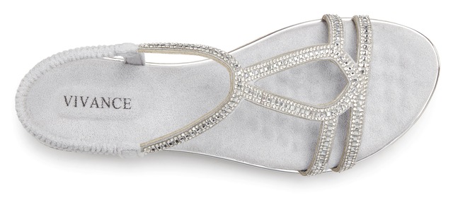 Vivance Sandale »Sandalette, Sommerschuh,« mit eleganter Glitzer-Verzierung und elastischen Riemchen