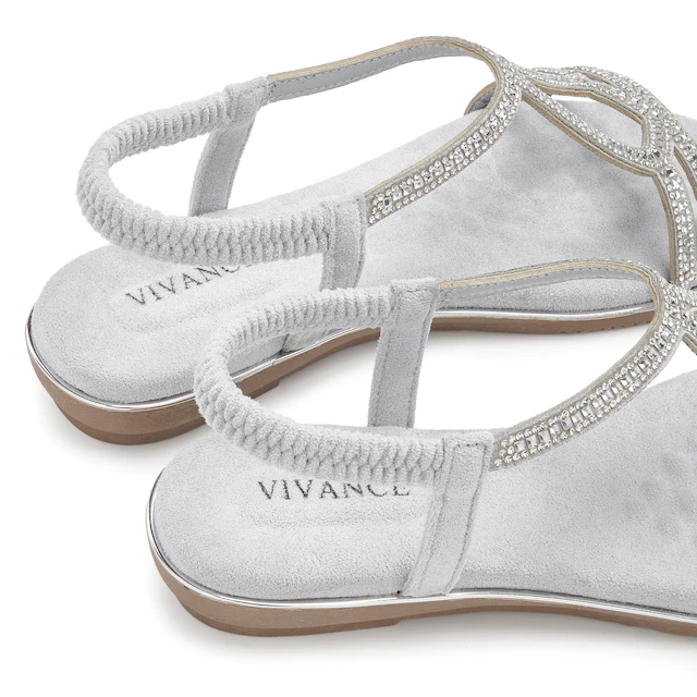 Vivance Sandale »Sandalette, Sommerschuh,« mit eleganter Glitzer-Verzierung und elastischen Riemchen