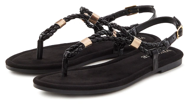 Vivance Sandale »Sommerschuh« Zehentrenner, Sommerschuh, Sandalette mit raffinierten Riemchen