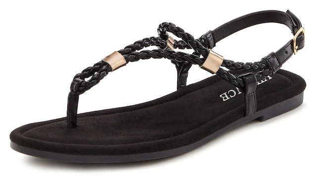 Vivance Sandale »Sommerschuh« Zehentrenner, Sommerschuh, Sandalette mit raffinierten Riemchen