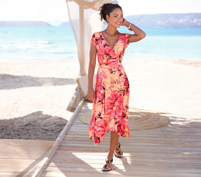 Vivance Sandale »Sommerschuh« Zehentrenner, Sommerschuh, Sandalette mit raffinierten Riemchen