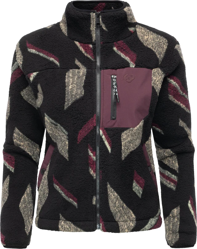 Ragwear Plüschjacke »Alaris« ohne Kapuze Kuschelige Fleecejacke mit Brusttasche