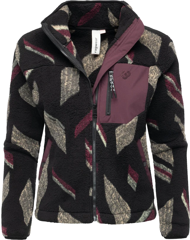 Ragwear Plüschjacke »Alaris« ohne Kapuze Kuschelige Fleecejacke mit Brusttasche