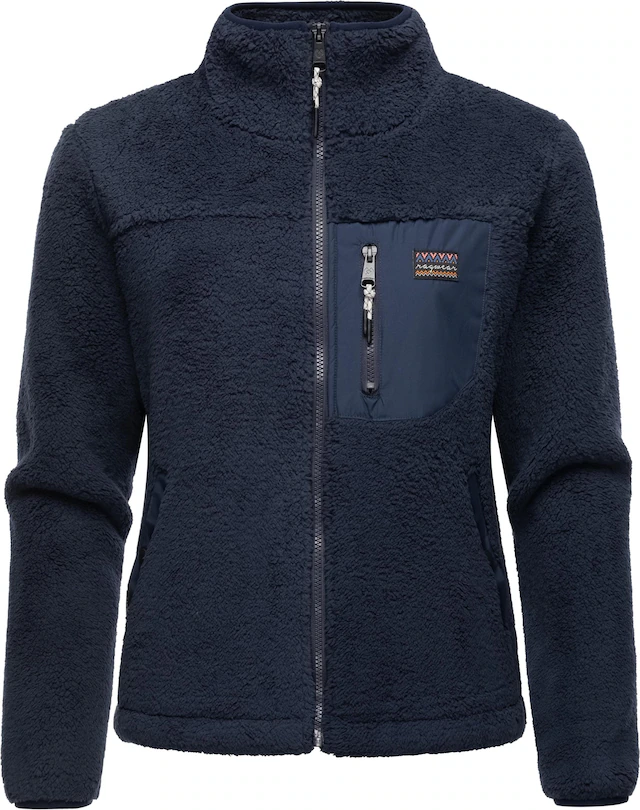 Ragwear Plüschjacke »Alaris« ohne Kapuze Kuschelige Fleecejacke mit Brusttasche