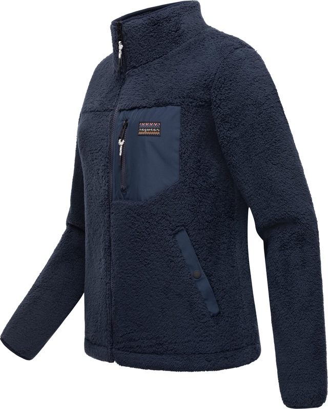 Ragwear Plüschjacke »Alaris« ohne Kapuze Kuschelige Fleecejacke mit Brusttasche