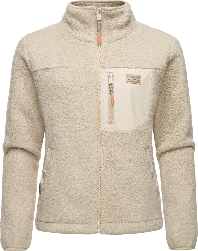 Ragwear Plüschjacke »Alaris« ohne Kapuze Kuschelige Fleecejacke mit Brusttasche