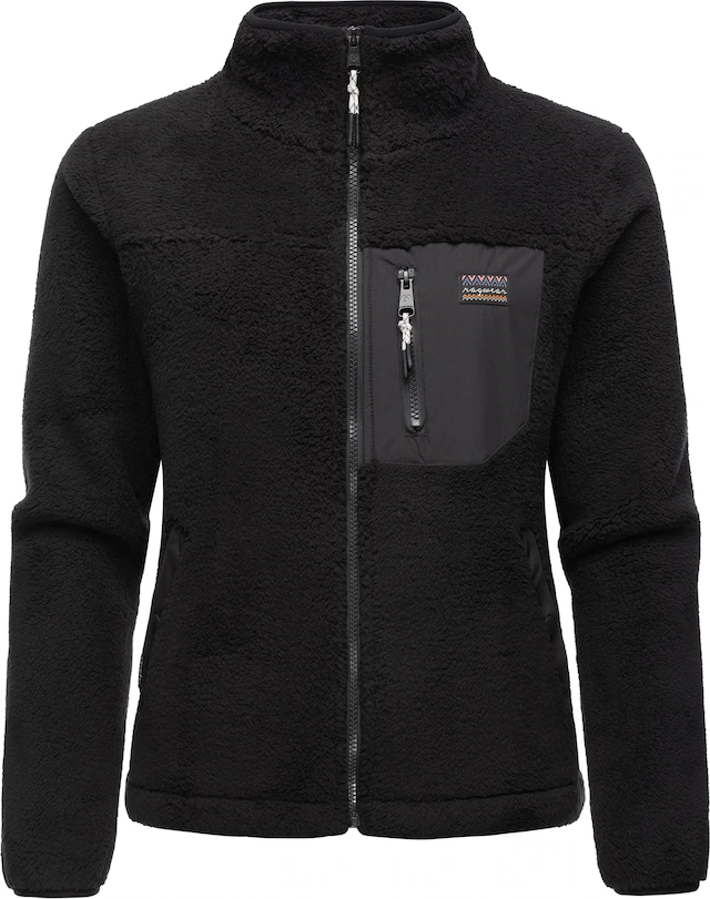 Ragwear Plüschjacke »Alaris« ohne Kapuze Kuschelige Fleecejacke mit Brusttasche