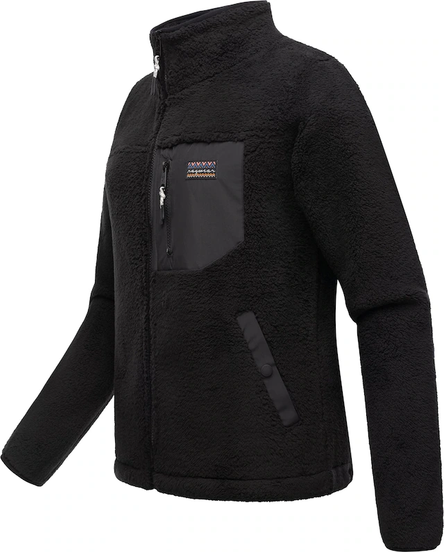 Ragwear Plüschjacke »Alaris« ohne Kapuze Kuschelige Fleecejacke mit Brusttasche