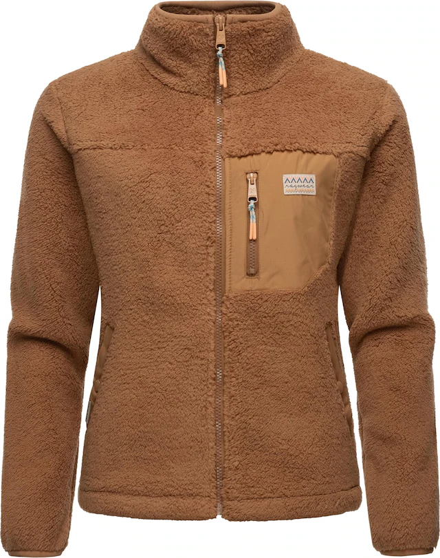 Ragwear Plüschjacke »Alaris« ohne Kapuze Kuschelige Fleecejacke mit Brusttasche