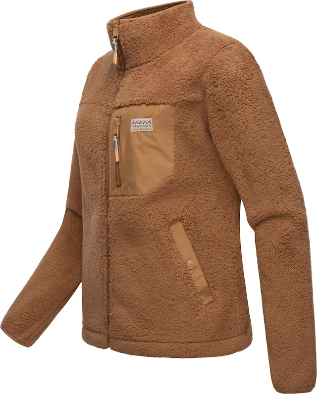 Ragwear Plüschjacke »Alaris« ohne Kapuze Kuschelige Fleecejacke mit Brusttasche