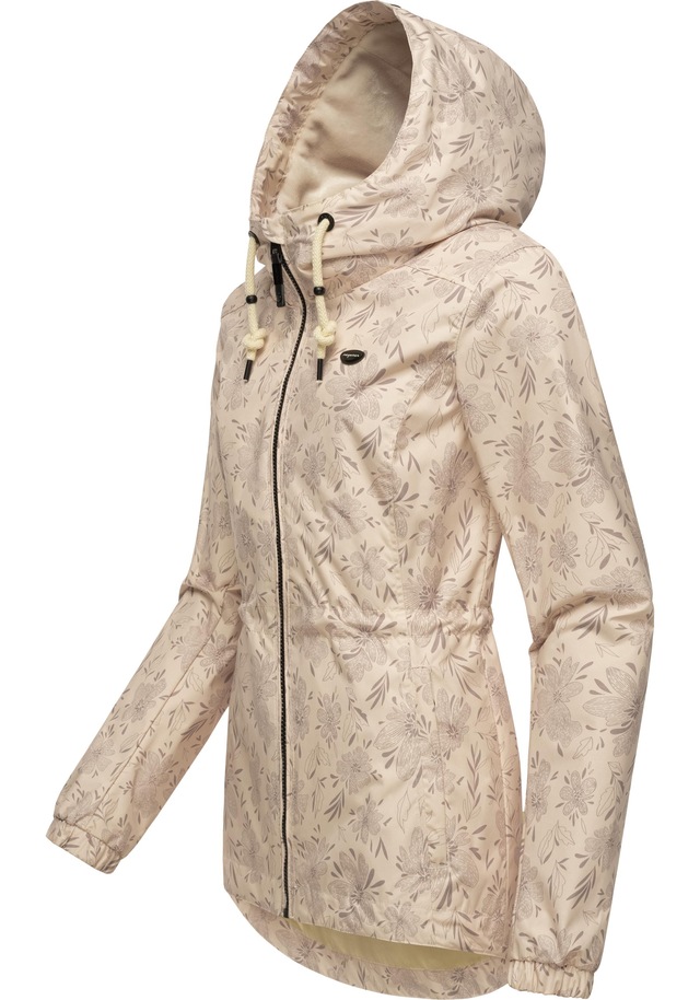 Ragwear Outdoorjacke »Dankka Spring« mit Kapuze Wasserdichte Damen Jacke mit floralem Allover-Print