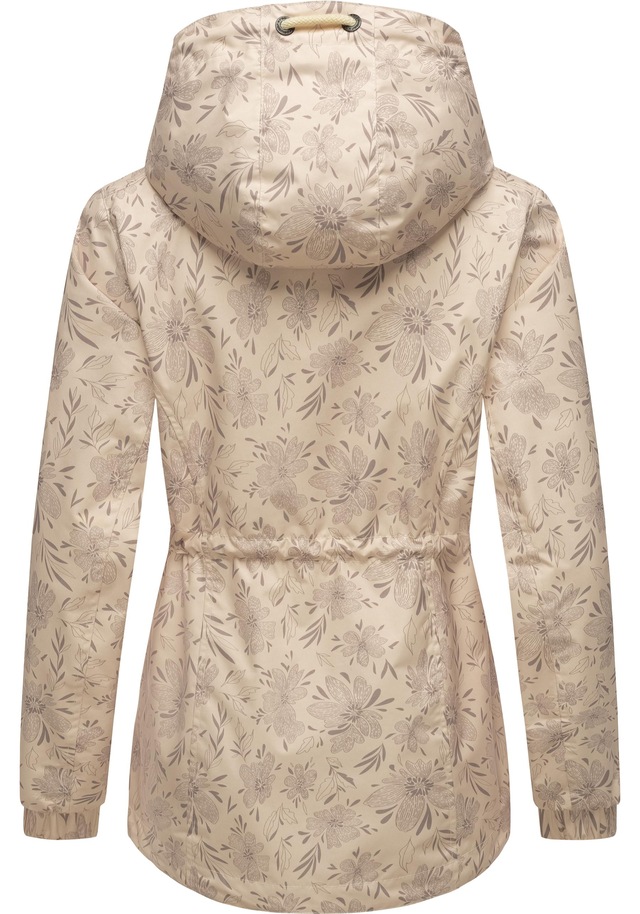 Ragwear Outdoorjacke »Dankka Spring« mit Kapuze Wasserdichte Damen Jacke mit floralem Allover-Print