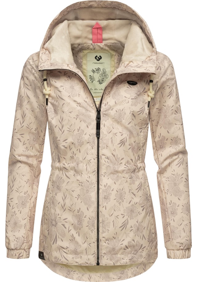 Ragwear Outdoorjacke »Dankka Spring« mit Kapuze Wasserdichte Damen Jacke mit floralem Allover-Print
