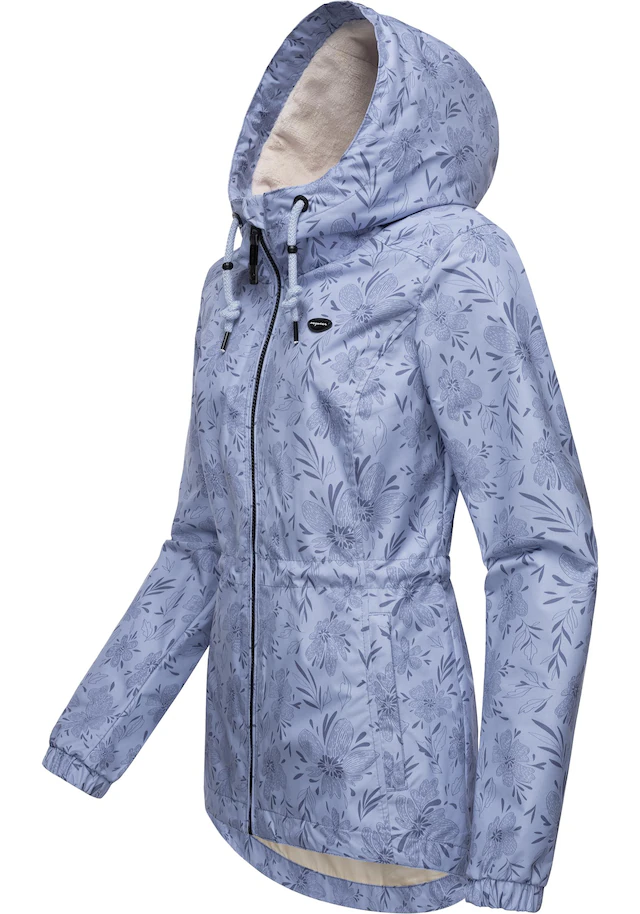 Ragwear Outdoorjacke »Dankka Spring« mit Kapuze Wasserdichte Damen Jacke mit floralem Allover-Print