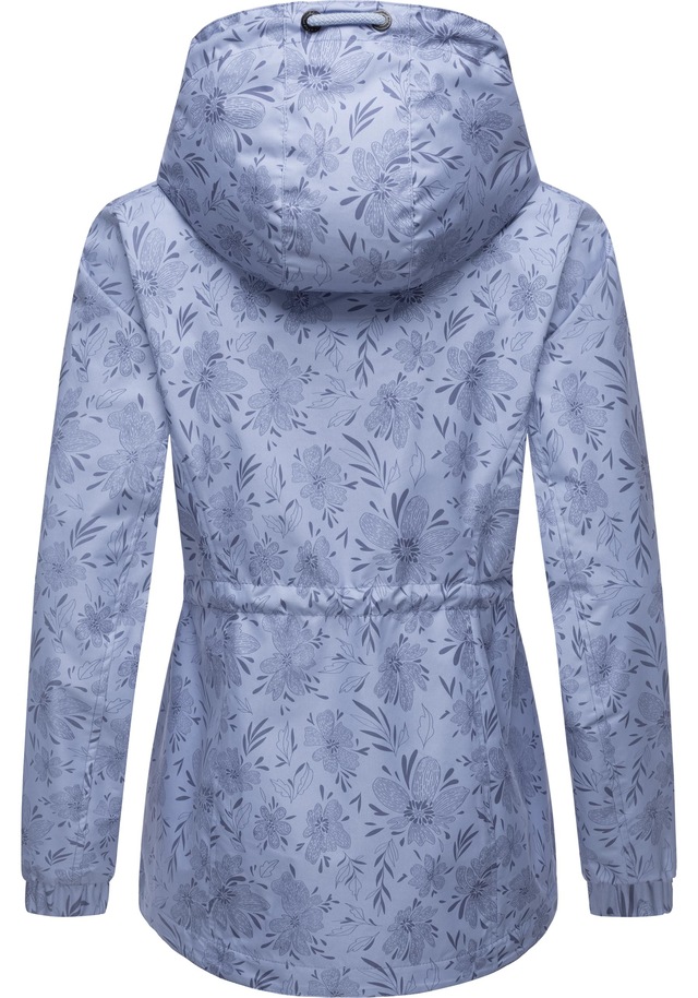 Ragwear Outdoorjacke »Dankka Spring« mit Kapuze Wasserdichte Damen Jacke mit floralem Allover-Print