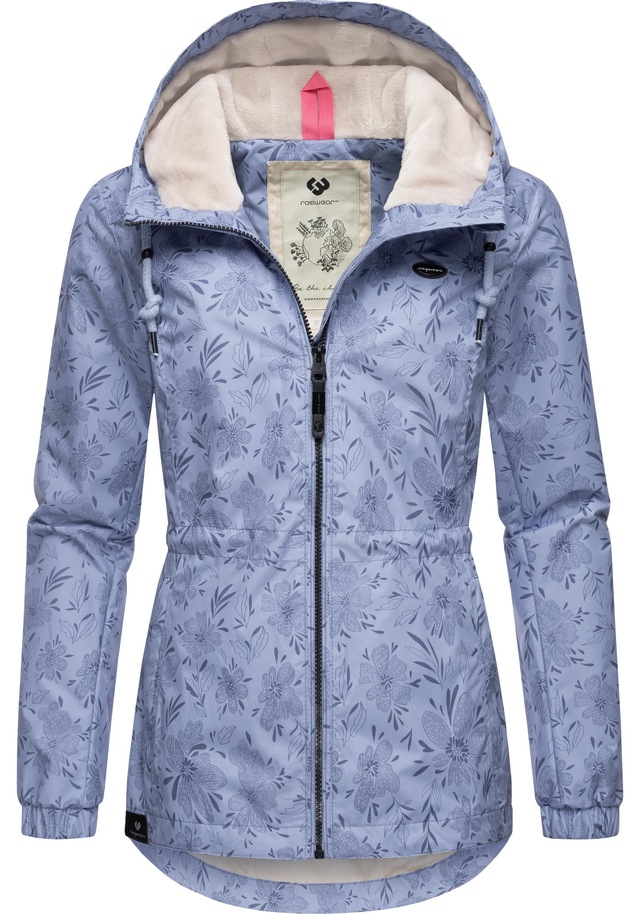 Ragwear Outdoorjacke »Dankka Spring« mit Kapuze Wasserdichte Damen Jacke mit floralem Allover-Print