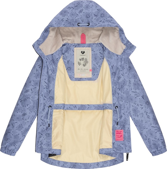 Ragwear Outdoorjacke »Dankka Spring« mit Kapuze Wasserdichte Damen Jacke mit floralem Allover-Print