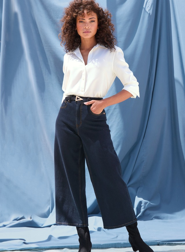 LASCANA 7/8-Jeans »in modischer Culotte-Form« aus Baumwoll-Denim, Straight-Leg, Sommerhose