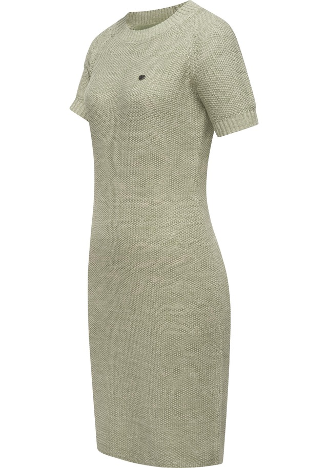 Ragwear Strickkleid »Kolya« Ohne Taschen kurzärmliges Damen Midikleid in Strickoptik