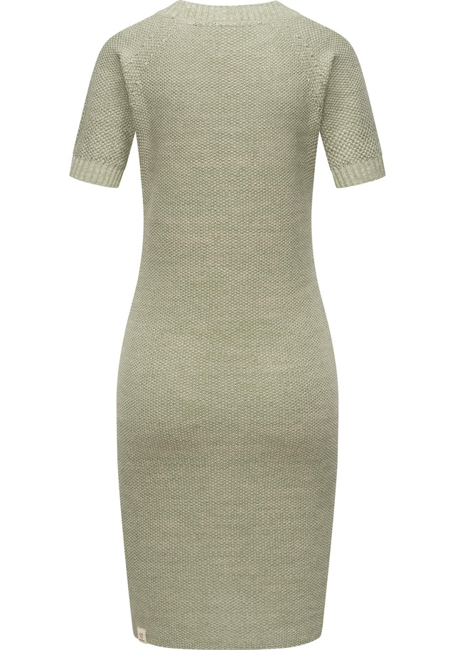 Ragwear Strickkleid »Kolya« Ohne Taschen kurzärmliges Damen Midikleid in Strickoptik