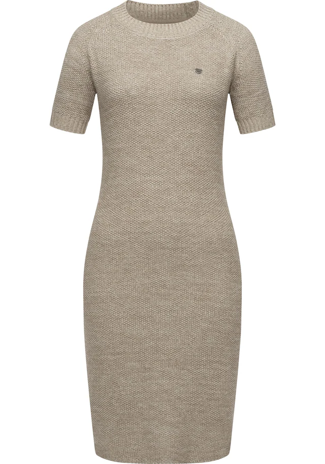 Ragwear Strickkleid »Kolya« Ohne Taschen kurzärmliges Damen Midikleid in Strickoptik