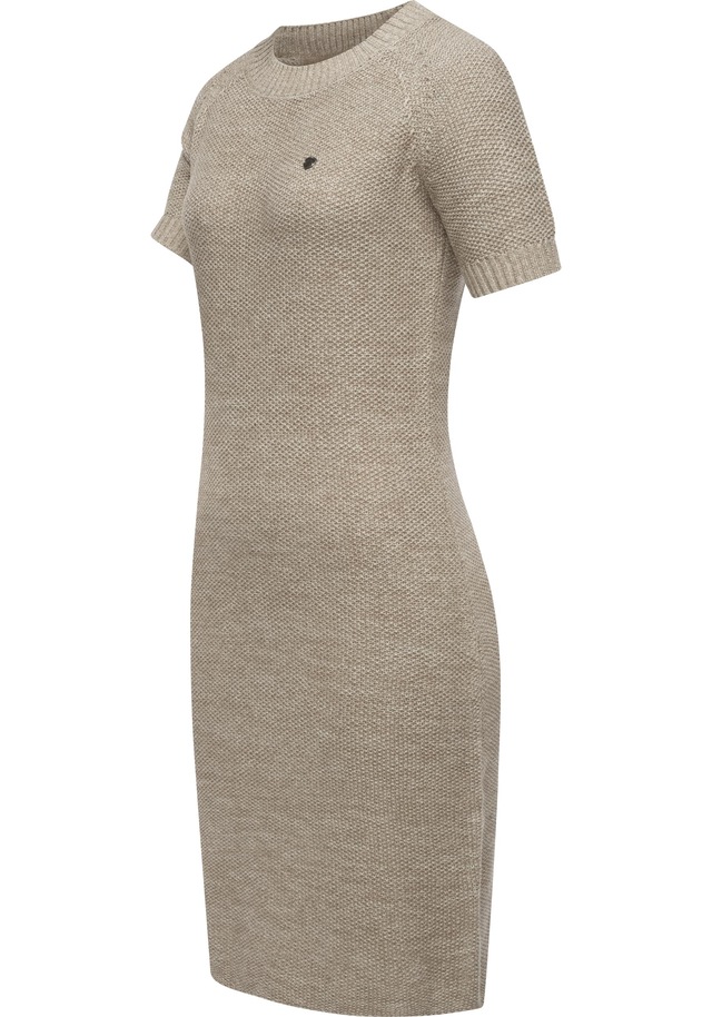 Ragwear Strickkleid »Kolya« Ohne Taschen kurzärmliges Damen Midikleid in Strickoptik