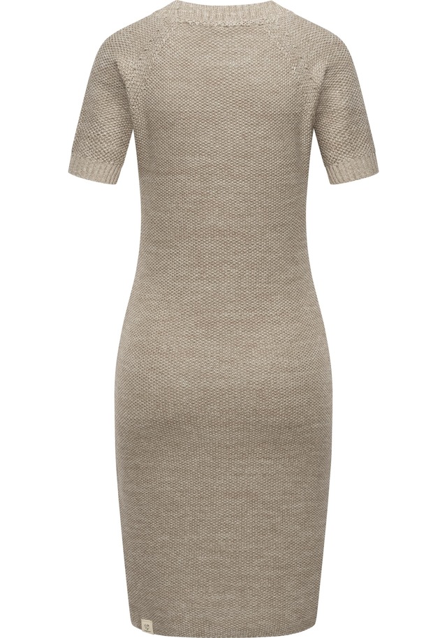 Ragwear Strickkleid »Kolya« Ohne Taschen kurzärmliges Damen Midikleid in Strickoptik