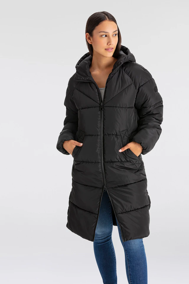 ONLY Steppmantel »ONLAMAND – Langer Puffercoat mit 2-Wege-Reißverschluss« lässig geschnitten, modisch, Steppware, Materialmix, hochschließend