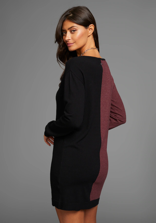 Laura Scott Strickkleid mit zweifarbigem Colourblock Design