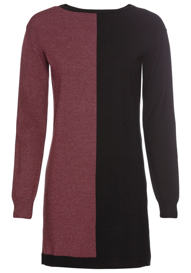 Laura Scott Strickkleid mit zweifarbigem Colourblock Design