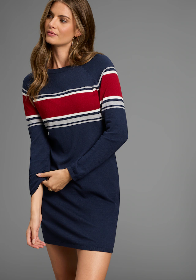 Laura Scott Strickkleid in figurnaher Form mit Zierstreifen