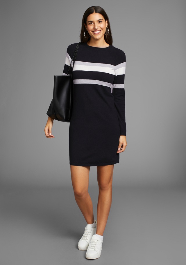 Laura Scott Strickkleid in figurnaher Form mit Zierstreifen