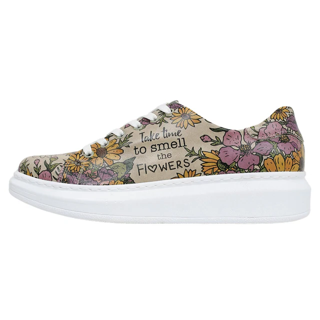 DOGO Plateausneaker »Myra Low-Top Sneaker Smell The Flowers Damen Sneaker, Myra« Handgefertigt