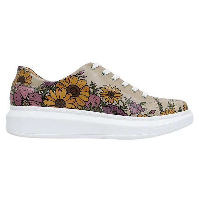 DOGO Plateausneaker »Myra Low-Top Sneaker Smell The Flowers Damen Sneaker, Myra« Handgefertigt