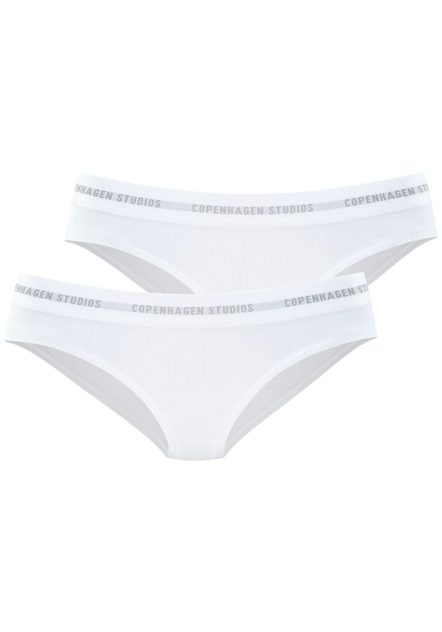 Copenhagen Studios Bikinislip »mit softem Logobund« 2er-Pack, aus gerippter Bio-Baumwollqualität
