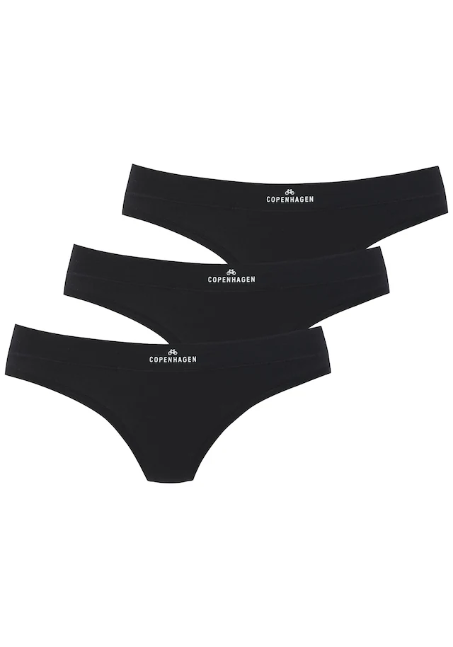 Copenhagen Studios String »mit Logodruck am Bund« 3er-Pack, aus softer Bio-Baumwollqualität