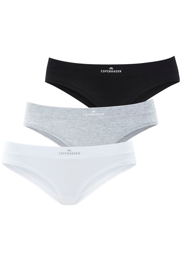 Copenhagen Studios Bikinislip »mit Logodruck am Bund« 3er-Pack, aus softer Bio-Baumwollqualität