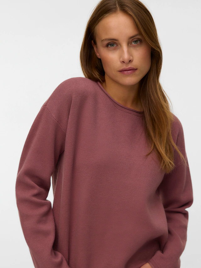 Vero Moda Strickpullover »VMGOLD ROLL LS O-NECK PULLOVER GA« Viskosemischung, regular fit