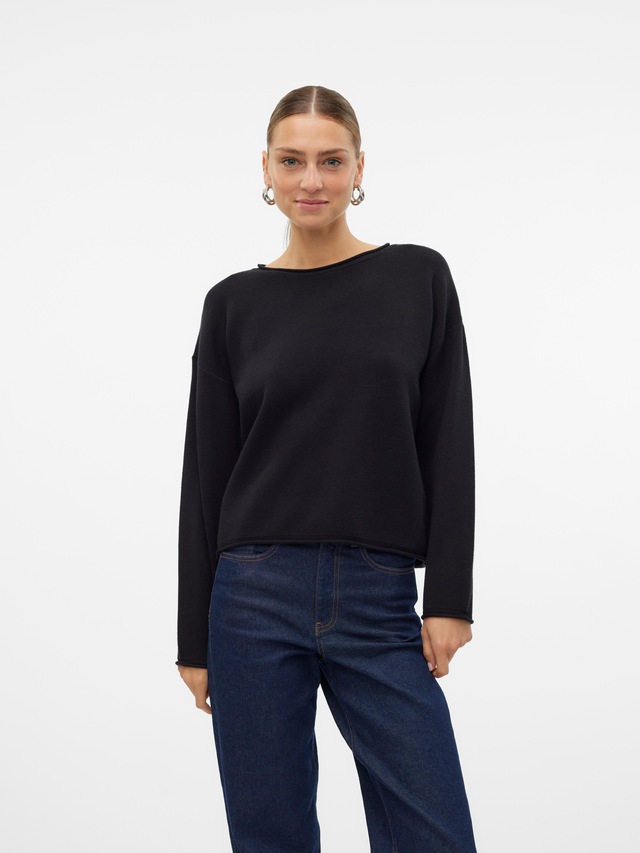 Vero Moda Strickpullover »VMGOLD ROLL LS O-NECK PULLOVER GA« Viskosemischung, regular fit
